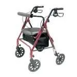 Deambulatore tipo rollator, duralluminio, 4 ruote